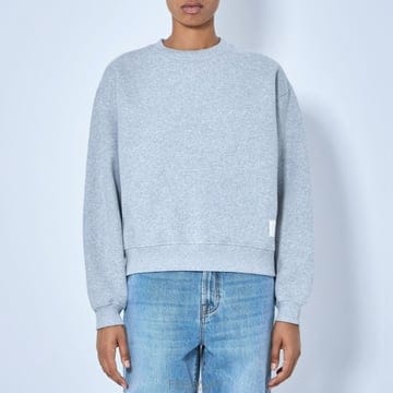 26 FW 로에 ROHE 크루넥 코튼 크롭 스웨트셔츠 그레이 820 21 416 030