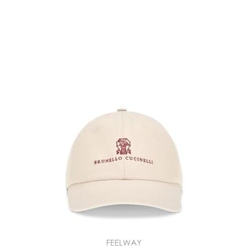 Brunello Cucinelli 26FW ���ڷ� ��ġ�ڸ� �ΰ� �ڼ� ���̽��� ĸ M252D9850 CJL69 CREAM26FW ���ڷ� ��ġ�ڸ� �ΰ� �ڼ� ���̽��� ĸ M252D9850