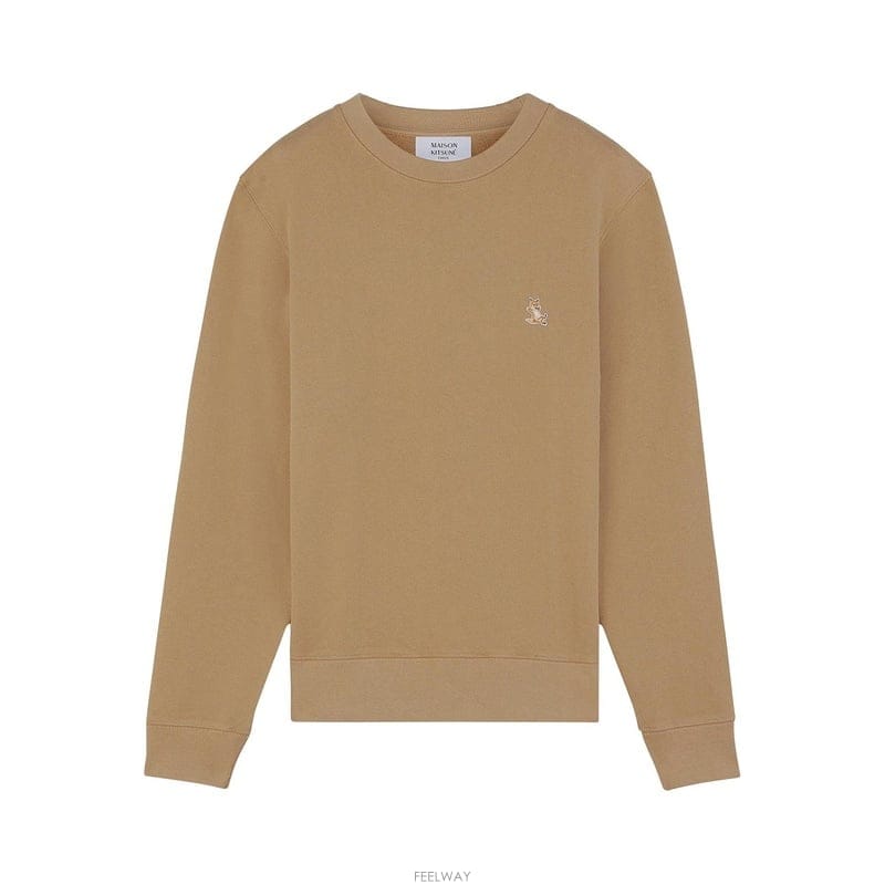 메종 키츠네 칠랙스 폭스 패치 맨투맨 군용색
