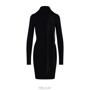 Stella McCartney 23FW ���ڶ� ��īƮ�� TECHNICAL VISCOSE FRINGED ��Ʈ �巹�� 6K05103S2417123FW ���ڶ� ��īƮ�� TECHNICAL VISCOSE FRINGED ��Ʈ ��