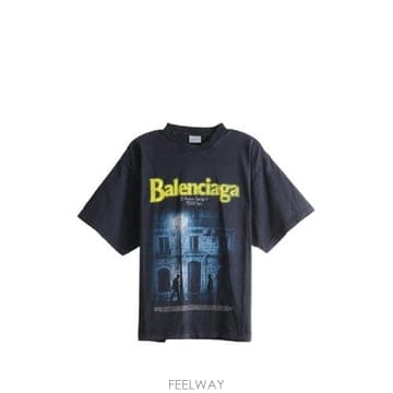 Balenciaga �׶�����Ÿ �ؿ� �߷��þư� ���� PRINTED COTTON Ƽ���� 871733TUVO61041�׶�����Ÿ �ؿ� �߷��þư� ���� PRINTED COTTON Ƽ���� 