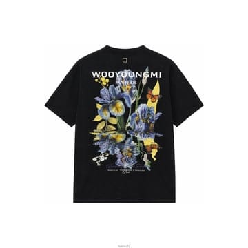 26SS 플라워 백로고 티셔츠 블랙 W261TS06 708B