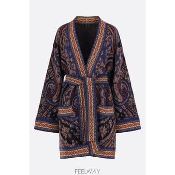 [E32]에트로 WRKP0044AQ12SB0665 의류 니트 스웨터 가디건 ETRO jacquard wool