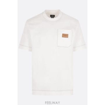 [E32]펜디 FY0936B05IF0H0G 남성 티셔츠 FENDI cotton t shirt with log