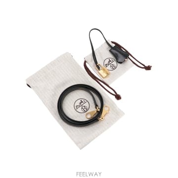 에르메스 켈리 스트랩 & 락 키 SET 블랙 금장 복스 77440