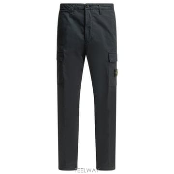 26 FW 스톤 아일랜드 로고 패치 카고 팬츠 블루 V0020 L2S153100032S0A10