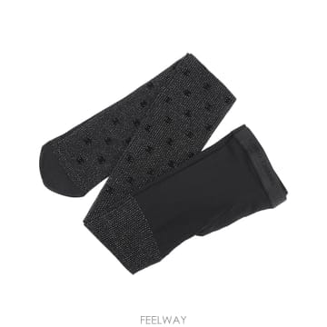 샤넬 CC 쉬머 스타킹 블랙 M 77483
