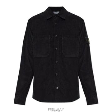 26 FW 스톤 아일랜드 로고 패치 롱슬리브 셔츠 블랙 V0029 L2S151200042S0144