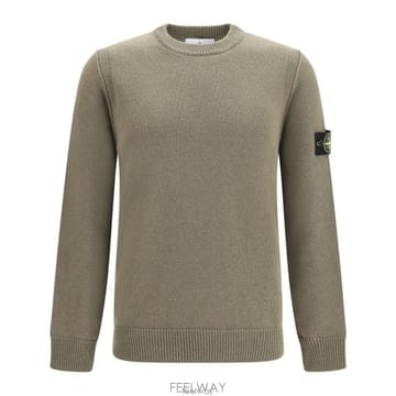 26 FW 스톤 아일랜드 로고 패치 라운드넥 니트 스웨터 V005G L2S155100072S00A3