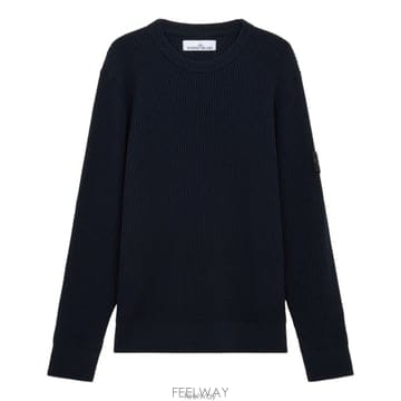 26 FW 스톤 아일랜드 로고 패치 크루넥 롱슬리브 스웨터 네이비 L2S155100053S00C2