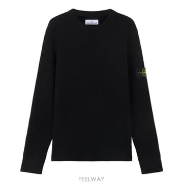 26 FW 스톤 아일랜드 로고 패치 크루넥 롱슬리브 스웨터 블랙 L2S155100053S00C2