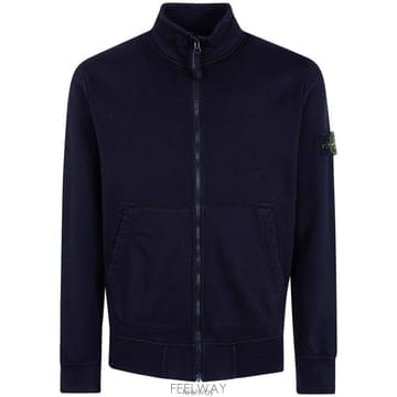 26 FW 스톤 아일랜드 로고 패치 집업 코튼 가디건 블랙 V0029 L2S156100063S0051