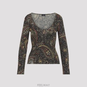 ETRO [D14]��Ʈ�� 66496V0282 GREEN ���� Ƽ���� �μҸ� ž ���� Etro Sweater[D14]��Ʈ�� 66496V0282 GREEN ���� Ƽ���� �μҸ� ž ��