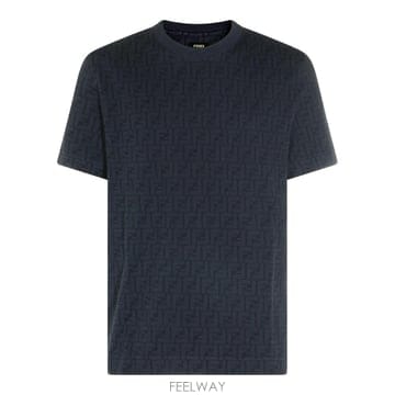 FENDI [B47]��� FY0936AUR1F0QA2 ���� Ƽ���� ���� ž BLUE COTTON T SHIRT[B47]��� FY0936AUR1F0QA2 ���� Ƽ���� ���� ž BLUE COT