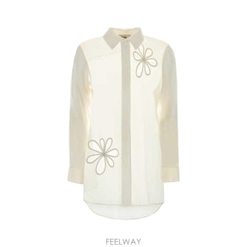 FENDI [X45]��� FS8355AW9P F0ZNM ���� ���� ���� ����콺 White organza shirt[X45]��� FS8355AW9P F0ZNM ���� ���� ���� ����콺 Whi