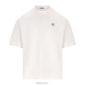 26 FW 스톤 아일랜드 숏슬리브 크루넥 티셔츠 화이트 V0001 2100030S0500
