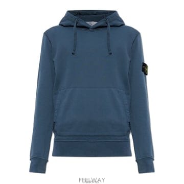 26 FW 스톤 아일랜드 로고 패치 스트레이트 헴 후드티 V002E L2S156100062S0051