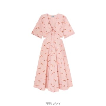 GANNI ���� floral print cut out midi dress 12107862114568 TP72458347���� floral print cut out midi dress 12107862114568 TP