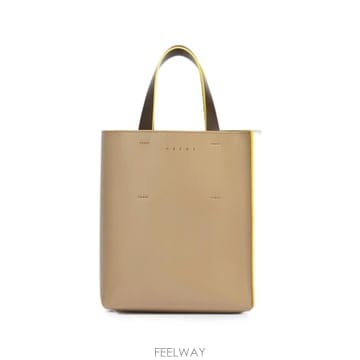 Marni ������ taupe, light blue   brown leather Museo mini bag 1210786������ taupe, light blue   brown leather Museo mini ba