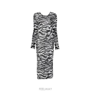THE ATTICO ��Ƽ�� zebra print backless midi dress 12107870929160 TP7245792��Ƽ�� zebra print backless midi dress 12107870929160 