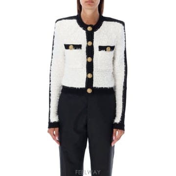 Balmain 23FW Balmain �ΰ� button ��Ʈ tweed ���� BF1SK248KE87GAB TP571823023FW Balmain �ΰ� button ��Ʈ tweed ���� BF1SK248KE87G