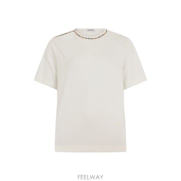 Burberry 26FW Burberry ��Ʈ sleeve T ���� with tartan trim 8127210163419B26FW Burberry ��Ʈ sleeve T ���� with tartan trim 8127
