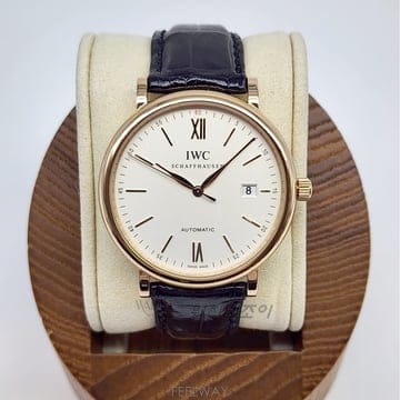 아이더블유씨 포르토피노 레드골드 가죽 40mm