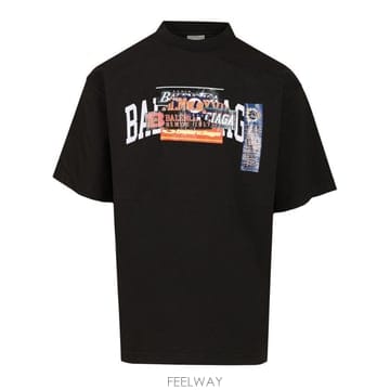 Balenciaga 26FW Balenciaga Bumper Stickers �̵�� �� ��ư T ���� in ���� 764235TU26FW Balenciaga Bumper Stickers �̵�� �� ��ư T ���� 