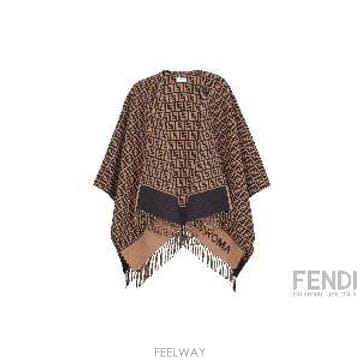 FENDI 26SS Fendi Embroidered �� blend cape FXX723AQCWF0QE1 TP57182226SS Fendi Embroidered �� blend cape FXX723AQCWF0QE1 T