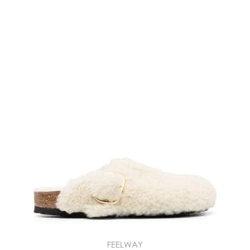 Birkenstock 25FW BIRKENSTOCK SHEARLING BOSTON �� BUCKLE MULE 1025664EGGSH25FW BIRKENSTOCK SHEARLING BOSTON �� BUCKLE MULE 10256