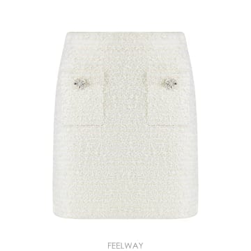 25FW Self portrait 울 미니 스커트 AW25028SKCCREAM TP572127447