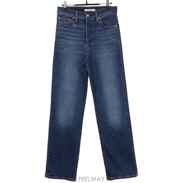 리바이스 Levis 립케이지 스트레이트 블랭크탭 데님 청바지 여성28