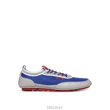26SS Fendi 핏 Trainers Neon 블루 mesh 앤 grey 레더 7E1853AWKLF1VAH