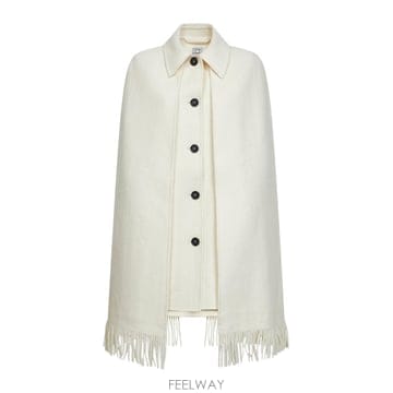 Toteme 26SS Toteme ȭ��Ʈ cape ���� with fringes 261WRO0266FB0471264 TP526SS Toteme ȭ��Ʈ cape ���� with fringes 261WRO0266FB