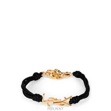 26SS 생로랑 브레이스렛 Q NAPPA PARIS with Metallic Finish in 레더 for 