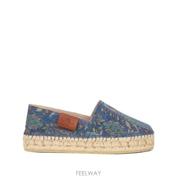 26SS Etro 블루 Jacquard 코튼 데님 Espadrilles WS4G0002AT281X0883 T