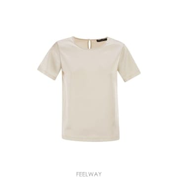 26SS 막스마라 WKDZONA   Satin 앤 저지 T 셔츠 2615941011600001 TP57648