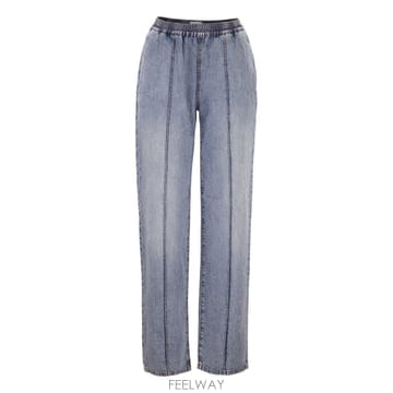 26SS 파비아나 필리피 라이트 웨이트 데님 trousers with elasticated 웨이스트 앤 mo