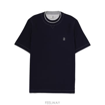 26SS 브루넬로 쿠치넬리 Double layer t 셔츠 M0B137451GCD325 TP571834890