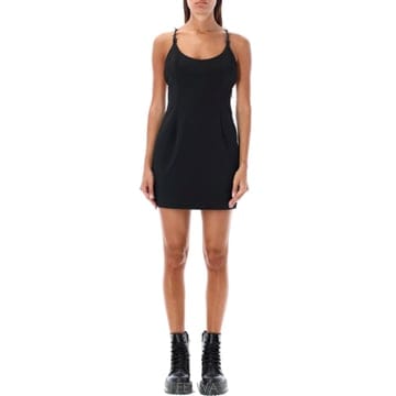 23FW 헤렌프레스톤 블랙 stretch polyester blend 미니 드레스 HWDB073F23FAB0