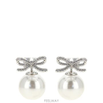 26FW Self portrait Button earrings with 크리스탈 PF26604ESLSILVE