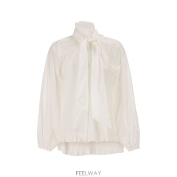 26FW 막스마라 MXEVALLE   Pleated 블라우스 with 넥 보우 2621116027600069