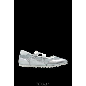 26SS Marni Silver mesh 앤 레더 Soccer Retro ballerinas SNZW0209