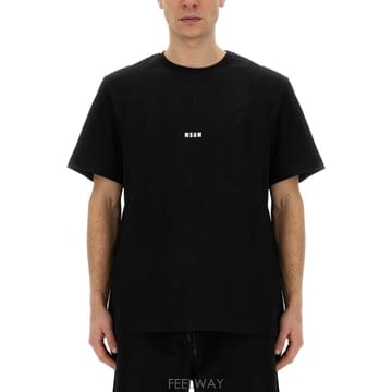 MSGM 로고 반팔 티셔츠 블랙