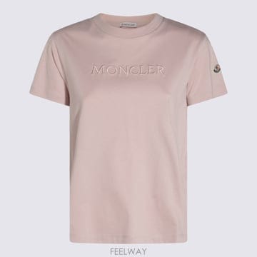 Moncler 코튼 T 셔츠 with tone on tone embroidered 로고 K10938C0000