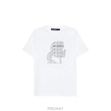 칼라거펠트 T 셔츠 화이트