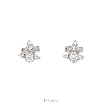 26FW 비비안 웨스트우드 Silver metal London Orb earrings 6201022002P1