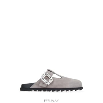 Roger Vivier 26FW ���� ��� Slidy Viv �� in suede clay coloured RVW62542100J926FW ���� ��� Slidy Viv �� in suede clay coloured R