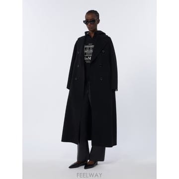 Max Mara 26SS �������� Cappotto lungo in lana con martingala   NERO 9011026SS �������� Cappotto lungo in lana con martingala   
