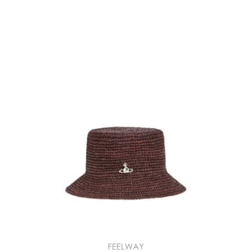 비비안웨스트우드 라피아 버킷 햇